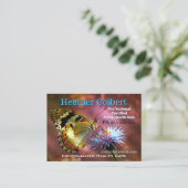 Doordachte vlinder vertrouwende verzorger visitekaartje (Staand voorkant)