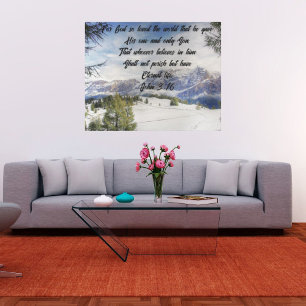 Doordat God de Wereld Zo Liefde Strak Gespan Canva Canvas Afdruk