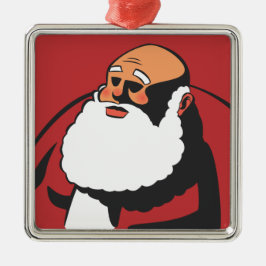Doordendige Kerstman met Stark Shadows Cartoon Metalen Ornament