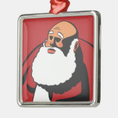 Doordendige Kerstman met Stark Shadows Cartoon Metalen Ornament (Links)