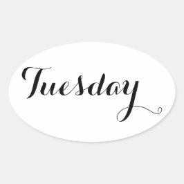 Doordeweekse Stickers: dinsdag Ovale Sticker