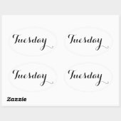 Doordeweekse Stickers: dinsdag Ovale Sticker (Vel)