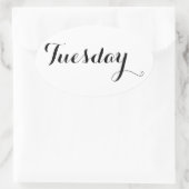 Doordeweekse Stickers: dinsdag Ovale Sticker (Tas)