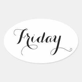 Doordeweekse Stickers: vrijdag Ovale Sticker