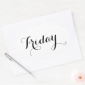 Doordeweekse Stickers: vrijdag Ovale Sticker (Envelop)