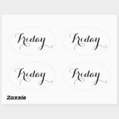 Doordeweekse Stickers: vrijdag Ovale Sticker (Vel)