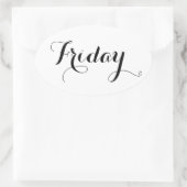 Doordeweekse Stickers: vrijdag Ovale Sticker (Tas)