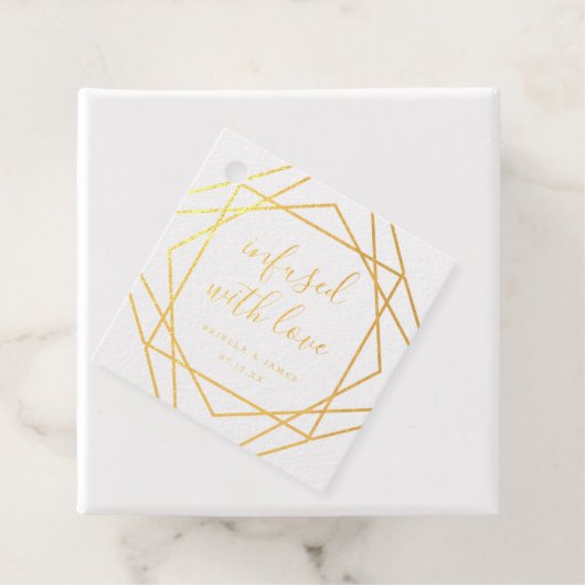 Doordrenkt met Liefde gouden folie Bedankjes Labels (Met doos)