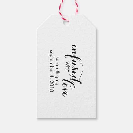 Doordrenkt met liefde olijfolie bruiloft gunst Lab Cadeaulabel (Voorkant)