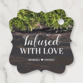 Doordrenkt met liefde rustieke bos bruiloft bedankjes labels (Achterkant)