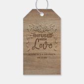 Doordrenkt met liefde rustieke bruiloft cadeaulabel (Achterkant)