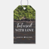 Doordrenkt met liefde rustieke bruiloft cadeaulabel (Voorkant)