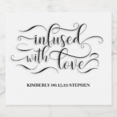 Doordrenkt Met Liefde Thuisgemaakte Trouw Likeurfles Etiket (Enkel label)