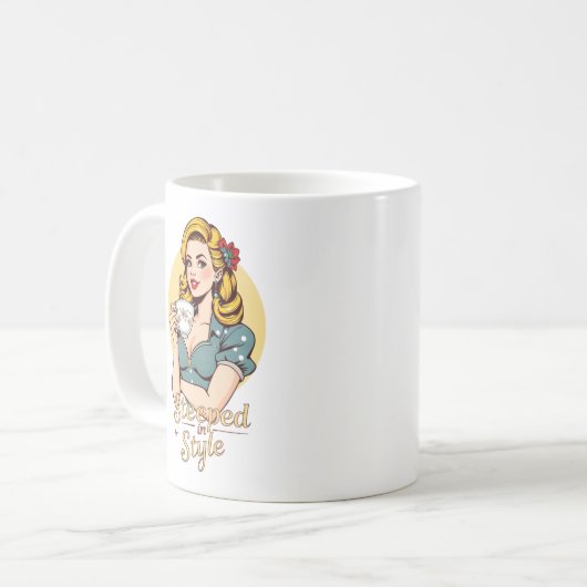 Doordrenkt van stijl Glamoureuze Retro Tea Drinker Koffiemok (Voorkant links)
