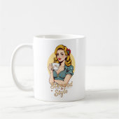 Doordrenkt van stijl Glamoureuze Retro Tea Drinker Koffiemok (Links)