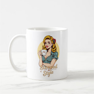 Doordrenkt van stijl Glamoureuze Retro Tea Drinker Koffiemok
