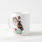 Doordrenkt van stijl Glamoureuze Retro Tea Drinker Koffiemok (Voorkant links)