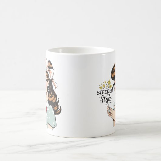 Doordrenkt van stijl Glamoureuze Retro Tea Drinker Koffiemok (Center)