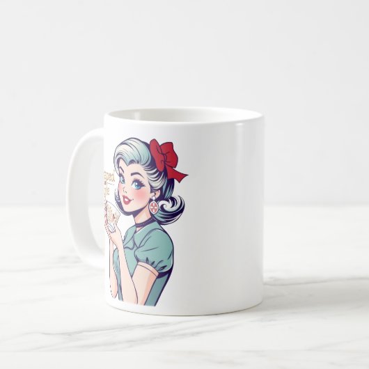 Doordrenkt van stijl Glamoureuze Retro Tea Drinker Koffiemok (Voorkant links)