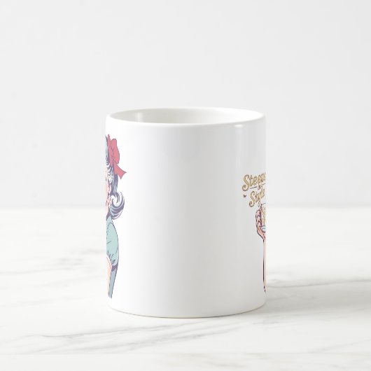 Doordrenkt van stijl Glamoureuze Retro Tea Drinker Koffiemok (Center)