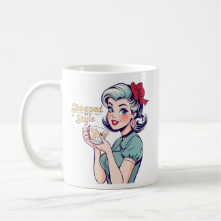 Doordrenkt van stijl Glamoureuze Retro Tea Drinker Koffiemok