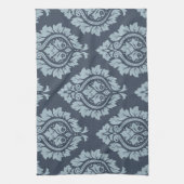 Doordringend DamasPatroonlicht op donkerblauw-grij Theedoek (Verticaal)