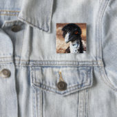 Doordringende ogen van de outback vierkante button 5,1 cm (In situ)