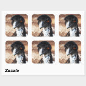 Doordringende ogen van de outback vierkante sticker (Vel)