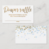 Doordrukblauw, gouden confetti boy baby shower informatiekaartje (Voorkant / Achterkant)