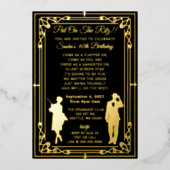 Doordrukster en gangster van de 20e eeuw folie uitnodiging (Voorkant)