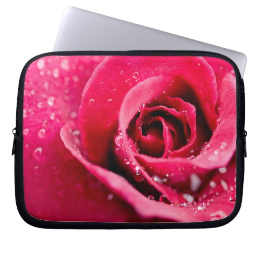 Doordruppels op Roos Electronics Bag Laptop Sleeve (Voorkant)