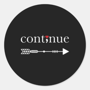 Doorgaan met het project voor zelfmoordbewustwordi ronde sticker