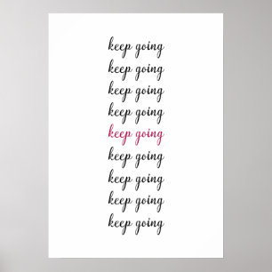 Doorgaan met inspirerend prijsopgave poster