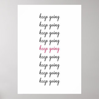 Doorgaan met inspirerend prijsopgave poster