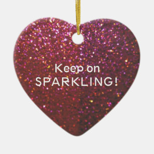 Doorgaan met mousseren - Glam faux glitter & sparp Keramisch Ornament