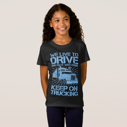 Doorgaan met reizen 18 Wheeler Blue T-Shirt (Voorkant volledig)