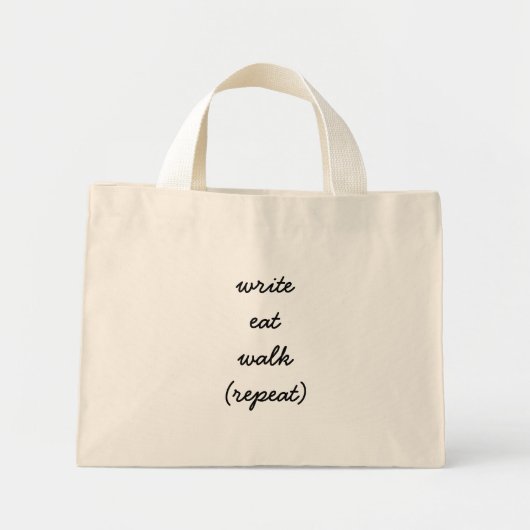 Doorgaan met schrijven mini tote bag (Voorkant)