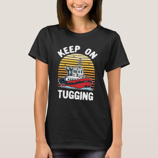Doorgaan met sleepboot t-shirt (Voorkant)