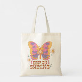 Doorgaan met vlindervlinder tote bag (Achterkant)