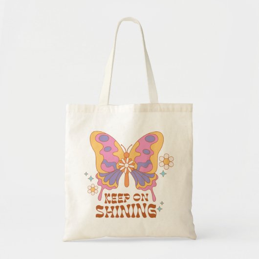 Doorgaan met vlindervlinder tote bag (Voorkant)
