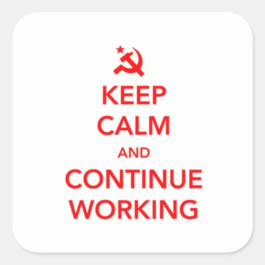 Doorgaan met werken vierkante sticker (Voorkant)