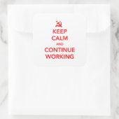 Doorgaan met werken vierkante sticker (Tas)