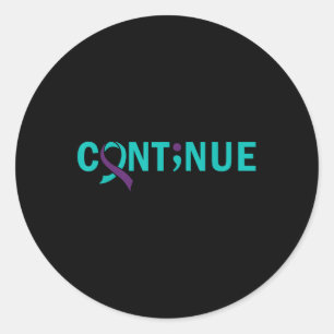 Doorgaan Semicolon Suicide Prevention Awareness - Ronde Sticker