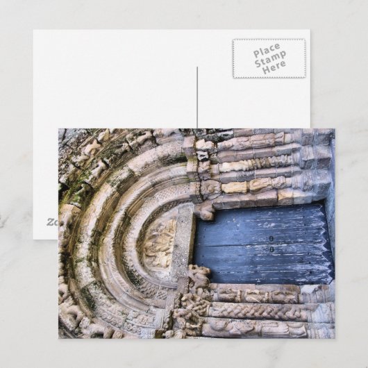 Doorgang van een kerk (Bravaes) van de XI-eeuw Briefkaart (Voorkant / Achterkant)