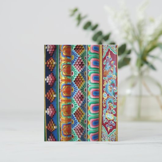 Doorgang van het Tibetaanse klooster, kleurrijk de Briefkaart (Staand voorkant)