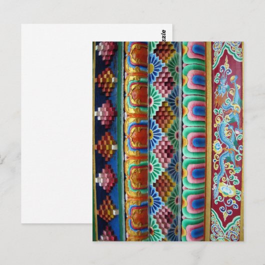 Doorgang van het Tibetaanse klooster, kleurrijk de Briefkaart (Voorkant / Achterkant)