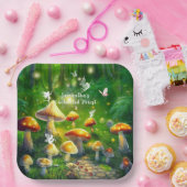 Doorgesluisde paddenstoelen papieren bordje (Feest)