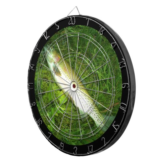 doorgesneden keelforel, stuurdartbord voor vlieg dartbord (Voorkant Rechts)