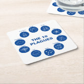 Doorgeven van de 10 pagina's Blauw en Wit Sedar Kartonnen Onderzetters (Schuin)