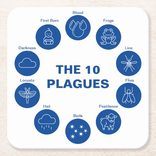 Doorgeven van de 10 pagina's Blauw en Wit Sedar Kartonnen Onderzetters (Voorkant)